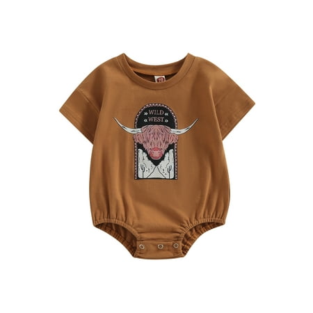 Baby Girl Boy Western Romper Summer Short Sleeve Round Neck Bull Print Casual Party Street Short Jumpsuit
Baby Girl Boy Western Romper Summer Short Sleeve Round Neck Bull Print Casual Party Street Short Jumpsuit