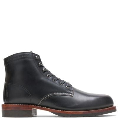 Wolverine 1000 Mile Plain-Toe Classic Boot Men Black Leather