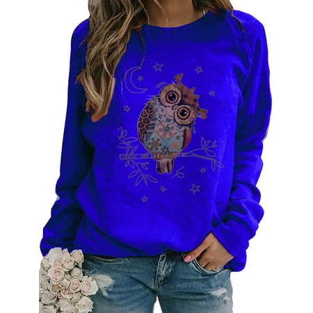 UKAP Women Owl Print Long Sleeve Tops Casual Crew Neck Comfy Pullover Blouses T Shirts Pajama Lounge Wear Shirts
UKAP Women Owl Print Long Sleeve Tops Casual Crew Neck Comfy Pullover Blouses T Shirts Pajama Lounge Wear Shirts