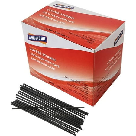 Genuine Joe GJO03196CT 5.5 in. Plastic Stirrers Black - Pack of 10