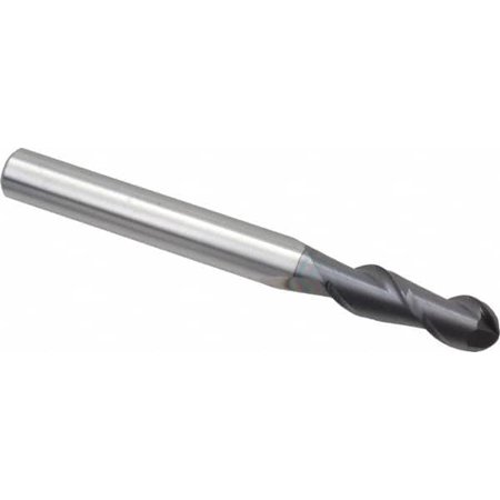 Accupro 1/4 Diam 3/4 LOC 2 Flute Solid Carbide Ball End Mill AlTiN Finish Single End 2-1/2 OAL 1/4 Shank Diam Spiral Flute
Accupro 1/4 Diam 3/4 LOC 2 Flute Solid Carbide Ball End Mill AlTiN Finish Single End 2-1/2 OAL 1/4 Shank Diam Spiral Flute