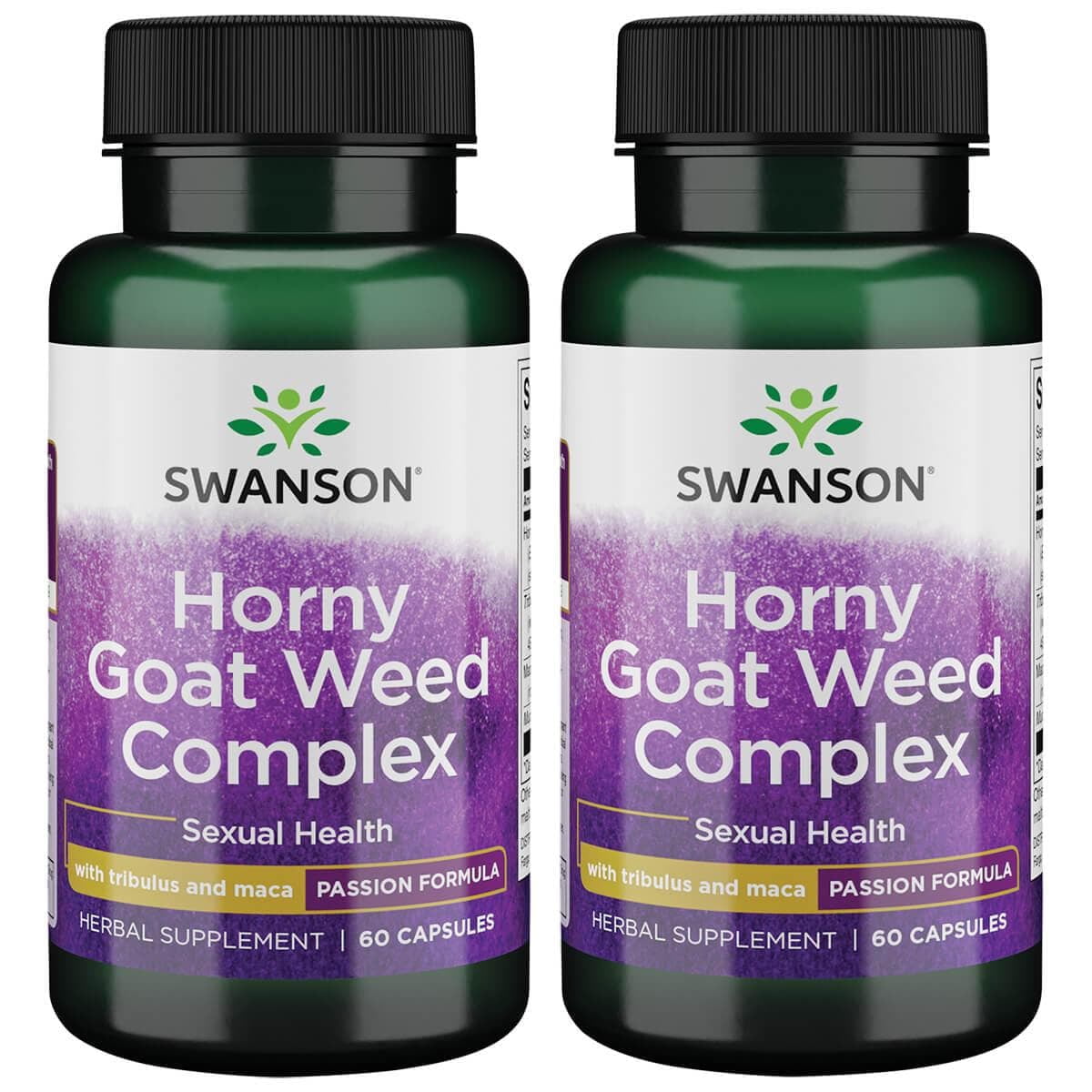 Swanson Horny Goat Weed Complex With Tribulus And Maca 60 Caps 2 Pack