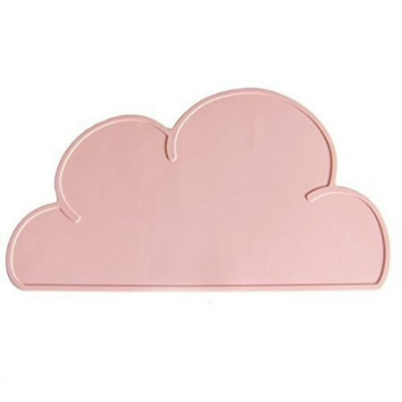 Pink Thick Silicone Cloud Placemat Dinnerware Table Mat Washable Portable non-slip Kids Children Dishes Mats