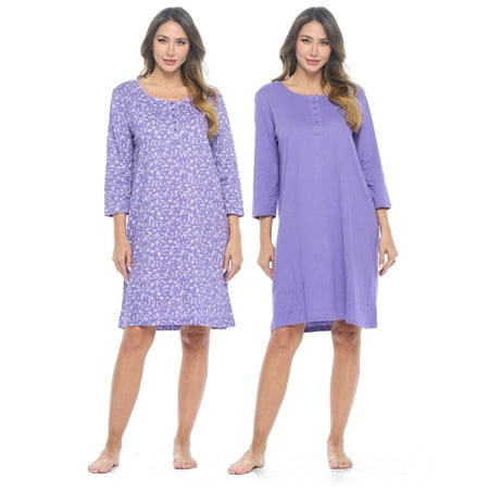 Casual Nights Women s Henley Nightshirts Set of 2 Floral 3/4 Sleeve Nightgowns & Solid Sleepwear Shirt
Casual Nights Women s Henley Nightshirts Set of 2 Floral 3/4 Sleeve Nightgowns & Solid Sleepwear Shirt