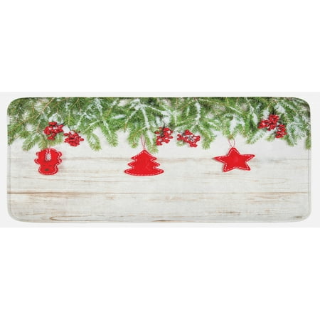 Christmas Kitchen Mat Noel Tree Branches over Timber Board with Handmade Toy and Berries Image Plush Decorative Kitchen Mat with Non Slip Backing 47 X 19 Beige Red by Ambesonne
Christmas Kitchen Mat Noel Tree Branches over Timber Board with Handmade Toy and Berries Image Plush Decorative Kitchen Mat with Non Slip Backing 47 X 19 Beige Red by Ambesonne