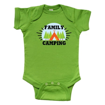 Inktastic Family Camping with Tent and Trees Gift Baby Boy or Baby Girl Bodysuit