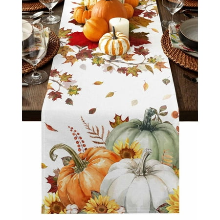 Table Runner 70 Inches Long Fall Pumpkin Thanksgiving Pumpkin Maple Leaf Cotton Linen Table Runners Non-Slip Durable Dresser Scarves for Table Party Dinner Holiday Home Decor 1 Pack
Table Runner 70 Inches Long Fall Pumpkin Thanksgiving Pumpkin Maple Leaf Cotton Linen Table Runners Non-Slip Durable Dresser Scarves for Table Party Dinner Holiday Home Decor 1 Pack