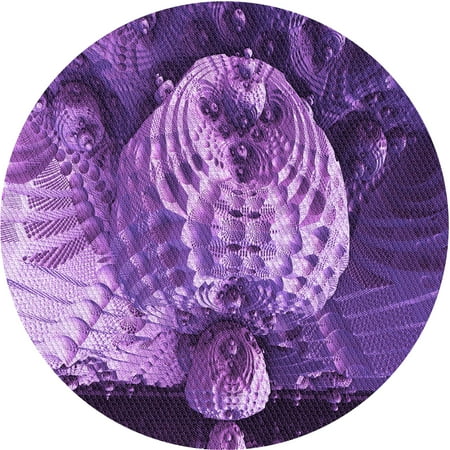 Ahgly Company Indoor Round Patterned Heliotrope Purple Area Rugs 7 Round