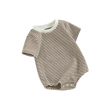 Baby Boy Girl Summer Romper Round Neck Short Sleeve Striped Waffle Jumpsuit
Baby Boy Girl Summer Romper Round Neck Short Sleeve Striped Waffle Jumpsuit