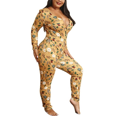 Carolilly Women Sleepwear One Piece V Neck Button Up Cotton Pajama Jumpsuit Long Sleeve Trouser Pants Night Wear Romper (Christmas-yellow Large)
Carolilly Women Sleepwear One Piece V Neck Button Up Cotton Pajama Jumpsuit Long Sleeve Trouser Pants Night Wear Romper (Christmas-yellow Large)