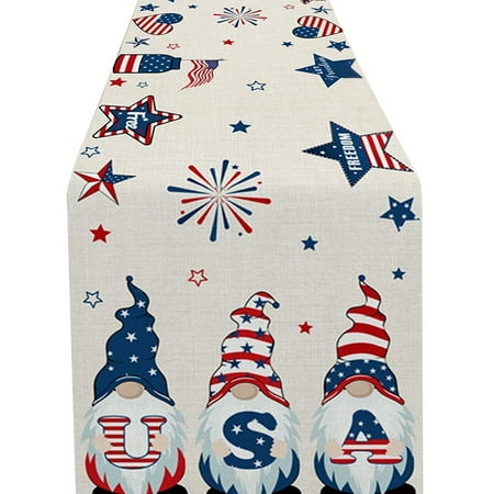 Njshnmn 4th of July Table Runner Memorial Day American Flag Gnomes Table Decor 13 x 47
Njshnmn 4th of July Table Runner Memorial Day American Flag Gnomes Table Decor 13 x 47