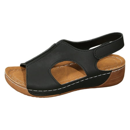 Jungdeepe Ladies Summer Retro Solid Colour Leather Slope Heel Thick Bottom Large Size Fish Mouth Sandals Women s Platform Sandals Wedge Strap Open Toe Sandals Flip Flop Sandals for Women Wedge Comfy
Jungdeepe Ladies Summer Retro Solid Colour Leather Slope Heel Thick Bottom Large Size Fish Mouth Sandals Women s Platform Sandals Wedge Strap Open Toe Sandals Flip Flop Sandals for Women Wedge Comfy