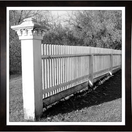 Fence Post In Yard-HARLAN90255 Print 18"x18" by Harold Silverman - Landscapes in a Affordable Black Medium