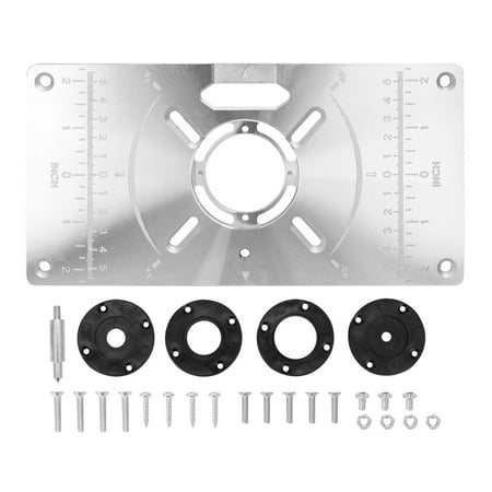 Router Table Insert Plate Aluminum Trimming Machine Engraving Flip Board with 4 Rings for Woodworking
Router Table Insert Plate Aluminum Trimming Machine Engraving Flip Board with 4 Rings for Woodworking