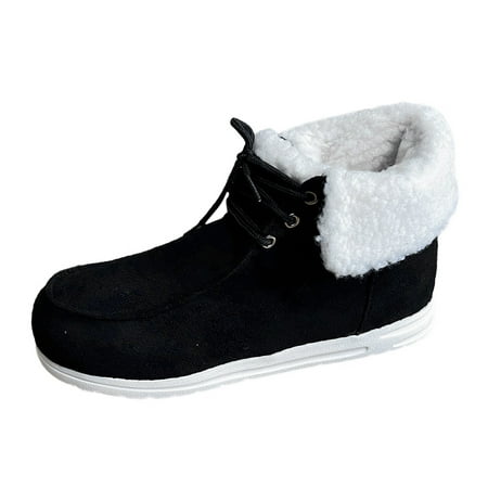 Casual Shoes for Women Women Lace Up Front Thermal Lined Slip On Snow Boots Casual Shoes Cotton Winter Boots Women Casual Shoes Flock Black 40
Casual Shoes for Women Women Lace Up Front Thermal Lined Slip On Snow Boots Casual Shoes Cotton Winter Boots Women Casual Shoes Flock Black 40