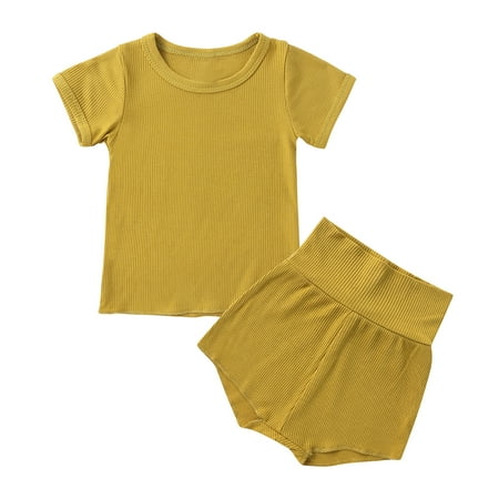 Honeeladyy Savings Toddler Kids Baby Boys Girls Fashion Cute Solid Color Short Sleeve High Waist Shorts Cotton Casual Suit
Honeeladyy Savings Toddler Kids Baby Boys Girls Fashion Cute Solid Color Short Sleeve High Waist Shorts Cotton Casual Suit