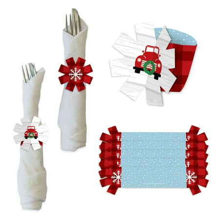 Big Dot of Happiness Merry Little Christmas Tree - Red Truck Christmas Party Paper Napkin Holder - Napkin Rings - Set of 24
Big Dot of Happiness Merry Little Christmas Tree - Red Truck Christmas Party Paper Napkin Holder - Napkin Rings - Set of 24