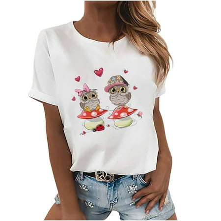 Tank Top for Women Nursing Tops Women s Trendy Printed Round Neck Loose Fit Short Sleeve T Shirt Pullover Tops Blouse Tank Tops Savings Clearance Deals Womens Blouses and Tops Dressy White S 
Tank Top for Women Nursing Tops Women s Trendy Printed Round Neck Loose Fit Short Sleeve T Shirt Pullover Tops Blouse Tank Tops Savings Clearance Deals Womens Blouses and Tops Dressy White S
