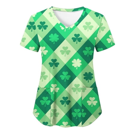 SOOMLON Printed Scrub Top for Women Floral Nurse Uniform V Neck Working Uniform Medical Funny Shirt Holiday Pocket Workwear St. Patricks Day Shirts V Neck Casual Short Sleeve Pockets Tops White L
SOOMLON Printed Scrub Top for Women Floral Nurse Uniform V Neck Working Uniform Medical Funny Shirt Holiday Pocket Workwear St. Patricks Day Shirts V Neck Casual Short Sleeve Pockets Tops White L