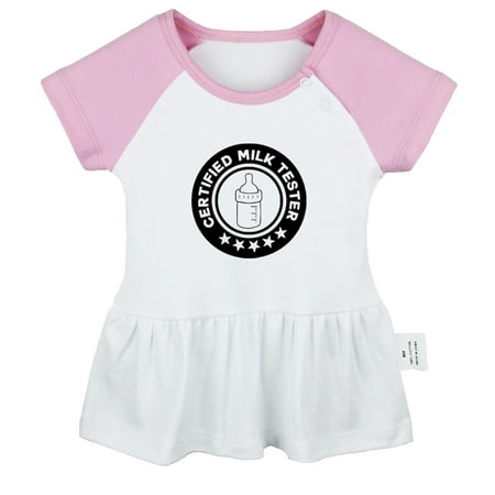 

Certified Milk Tester Funny Dresses For Baby Newborn Babies Skirts Infant Princess Dress 0-24M Kids Graphic Clothes (Pink Raglan Dresses 6-12 Months)