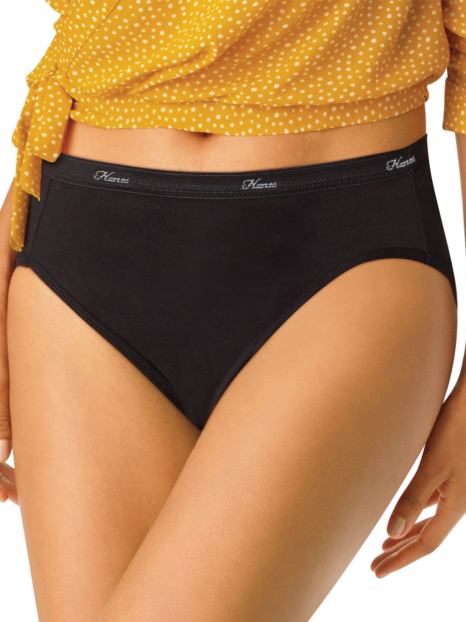 Hanes Hanes Women S Cotton Hi Cut Panties Pack Walmart