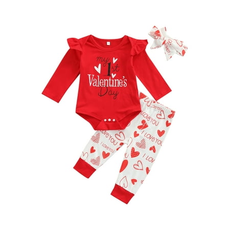 AvoDovA Newborn Baby Girl Valentine s Day Fly Sleeve Pullover Top+Ruffle Bell-Bottom Pants with Headband 3Pcs Casual Outfits Red 12-18 Months
AvoDovA Newborn Baby Girl Valentine s Day Fly Sleeve Pullover Top+Ruffle Bell-Bottom Pants with Headband 3Pcs Casual Outfits Red 12-18 Months