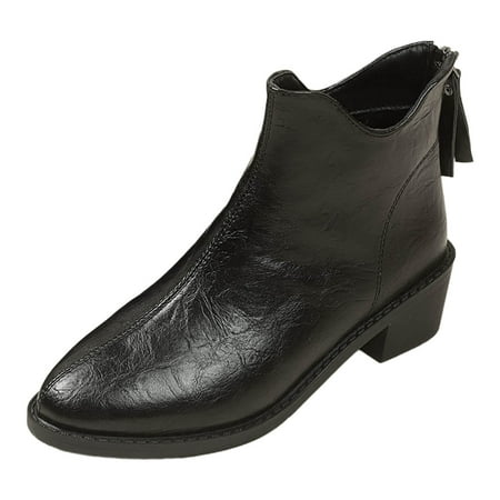 DVKOVI Shoes for Women Dressy Casual Women s Ankle Boots & Booties Ladies Fashion British Solid Leather Pointed Back Zipper Thick Heel Short Ankle Boots Heel Boots for Women Black 42
DVKOVI Shoes for Women Dressy Casual Women s Ankle Boots & Booties Ladies Fashion British Solid Leather Pointed Back Zipper Thick Heel Short Ankle Boots Heel Boots for Women Black 42