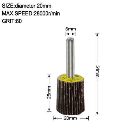 BAMILL 16-80mm 6mm Shank 80 Grit Sanding Flap Wheel Disc Abrasive Grinding Polishing