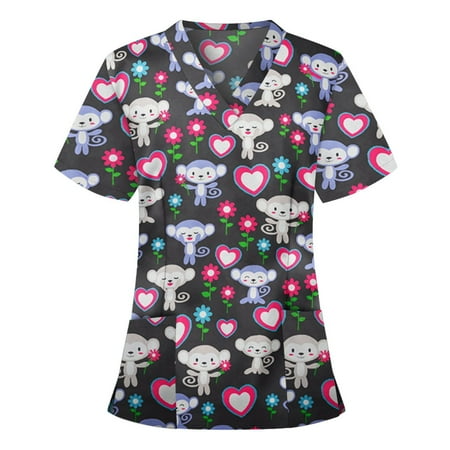 Working Uniforms Scrub Tops V Neck Floral Printed Crewneck Short Sleeve Tee Vintage Flannel Shirts
Working Uniforms Scrub Tops V Neck Floral Printed Crewneck Short Sleeve Tee Vintage Flannel Shirts