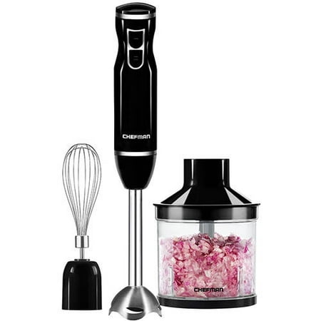 Chefman 300W Immersion Blender with Ice Crushing Blades and Whisk and Chopper Attachments, Multiple Colors