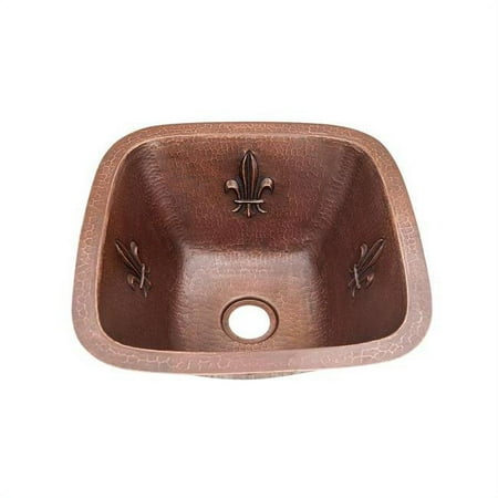 COPPER SQUARE BAR SINK FLEUR DA LIS DESIGN 15X15X7 G17 DARK LIGHT
