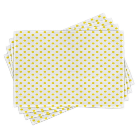 Yellow Placemats Set of 4 Picnic Like Cute 50s 60s 70s Retro Themed Yellow Spotted White Pattern Print Washable Fabric Place Mats for Dining Room Kitchen Table Decor Yellow and White by Ambesonne
Yellow Placemats Set of 4 Picnic Like Cute 50s 60s 70s Retro Themed Yellow Spotted White Pattern Print Washable Fabric Place Mats for Dining Room Kitchen Table Decor Yellow and White by Ambesonne