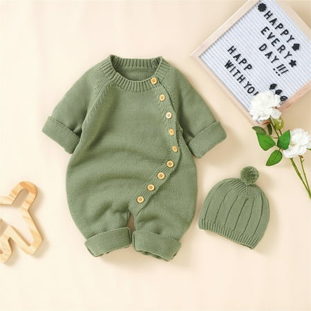 Hunpta Newborn Infant Boy Girl Solid Knitted Sweater Baby Jumpsuit Romper Cotton Caps Hat Outfits Sets Clothes
Hunpta Newborn Infant Boy Girl Solid Knitted Sweater Baby Jumpsuit Romper Cotton Caps Hat Outfits Sets Clothes