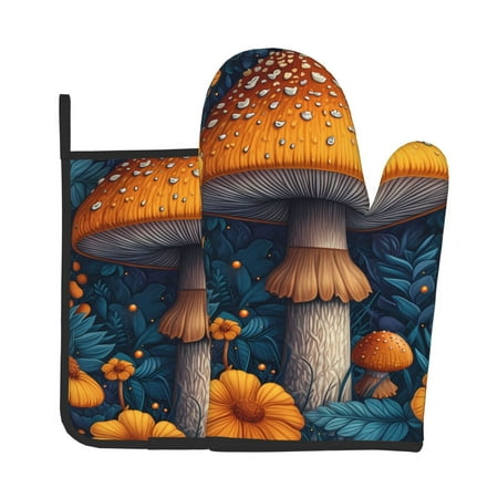 Bingfone Vintage Blue Leaf Mushroom Print Oven Mitts Pot Holders Set 2 PCS for Kitchen for Cooking Grilling Baking BBQ Pot Holders Cook Essentials
Bingfone Vintage Blue Leaf Mushroom Print Oven Mitts Pot Holders Set 2 PCS for Kitchen for Cooking Grilling Baking BBQ Pot Holders Cook Essentials