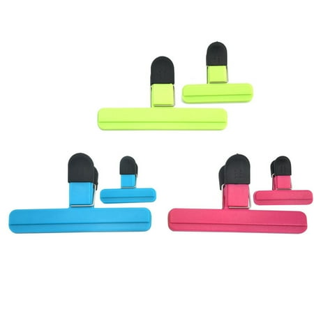 6 Pack Potato Chip Bag Clips - Various Size Food Bag Clips Plastic Heavy Duty Sealing Clips