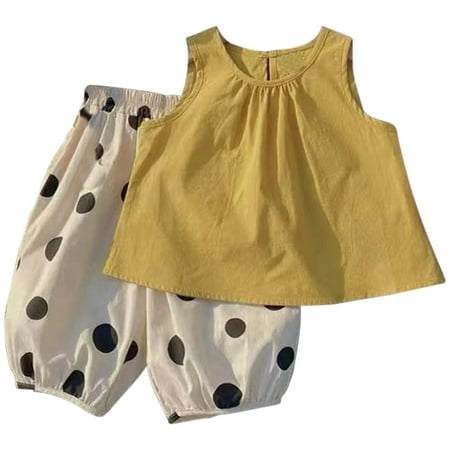 Toddler Baby Girls Summer Clothes Outfits&Set Sleeveless Tank Top Polka Dot Pants Summer Outdoor Casual Fashionable Suit Kids Clothing Set
Toddler Baby Girls Summer Clothes Outfits&Set Sleeveless Tank Top Polka Dot Pants Summer Outdoor Casual Fashionable Suit Kids Clothing Set
