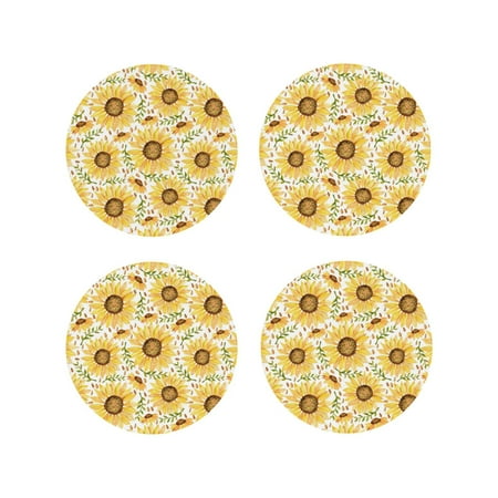 Tideii Watercolor With Sunflowers for Leather Coasters 4 Pieces Anti-fouling and Anti-scalding Decorative Coasters Suitable for Restaurants Kitchens Coffee Shops-Round Shape
Tideii Watercolor With Sunflowers for Leather Coasters 4 Pieces Anti-fouling and Anti-scalding Decorative Coasters Suitable for Restaurants Kitchens Coffee Shops-Round Shape