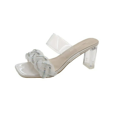 Heels for Women 2023 Dressy Summer Crystal Chunky High Heels Open Toe Elegant Pumps for Ladies Casual Slip On Sandals
Heels for Women 2023 Dressy Summer Crystal Chunky High Heels Open Toe Elegant Pumps for Ladies Casual Slip On Sandals
