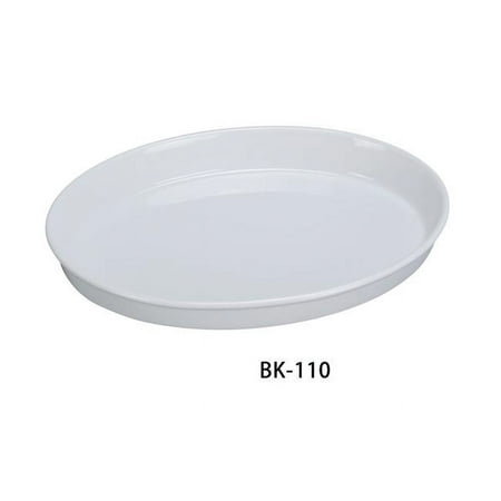 Yanco BK-110 Porcelain Oval Deep Plate Super White - 13 x 9 x 2 in. - Pack of 12