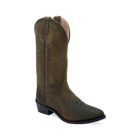 Old West Mens Western Brown Leather Cowboy Boots 8 EE