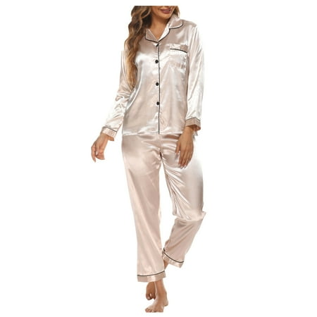 Cuoff Women s Casual Homewear Lapel Solid Color Long Sleeve Pants Pajama Set
Cuoff Women s Casual Homewear Lapel Solid Color Long Sleeve Pants Pajama Set