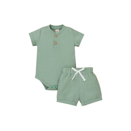 LisenraIn Infant Girl Boys Outfit Set Buttons Short Sleeve Romper Waist Elastic Shorts Casual Clothes
LisenraIn Infant Girl Boys Outfit Set Buttons Short Sleeve Romper Waist Elastic Shorts Casual Clothes