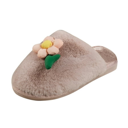 Slippers Women Memory Foam Ladies Fashion Solid Color Plush Flower Decoration Flat Casual Cotton Slippers
Slippers Women Memory Foam Ladies Fashion Solid Color Plush Flower Decoration Flat Casual Cotton Slippers