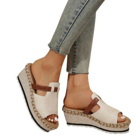 Lovskoo 2024 Wedge Sandals for Women Plus Size Open Toe Slip On Espadrilles Platform Slippers Summer Thick Sole Slides Walking Sandals Beach Shoes White
Lovskoo 2024 Wedge Sandals for Women Plus Size Open Toe Slip On Espadrilles Platform Slippers Summer Thick Sole Slides Walking Sandals Beach Shoes White