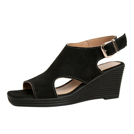 Quealent Adult Women Sandal Women s Sandals Size 12 Wide Ladies Fashion Solid Suede Square Toe Open Toe Buckle Wedge Heel Thick Womens Beach Sandals Black 8
Quealent Adult Women Sandal Women s Sandals Size 12 Wide Ladies Fashion Solid Suede Square Toe Open Toe Buckle Wedge Heel Thick Womens Beach Sandals Black 8