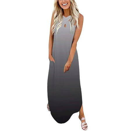 YanHoo Women s Casual Dresses Design Cross Hanging V Neck Sleeveless Tank Dress Loose Summer Maxi Dress
YanHoo Women s Casual Dresses Design Cross Hanging V Neck Sleeveless Tank Dress Loose Summer Maxi Dress
