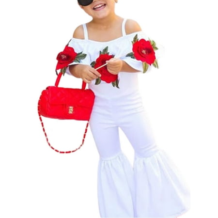 Binwwede Baby Girls Off Shoulder Rompers Halter Floral Bell-bottomed Pants MHXX 
Binwwede Baby Girls Off Shoulder Rompers Halter Floral Bell-bottomed Pants MHXX