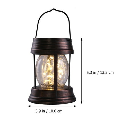 1Pc Decorative Solar Kerosene Lamp Retro Handheld Lantern Outdoor Lamp Ornament