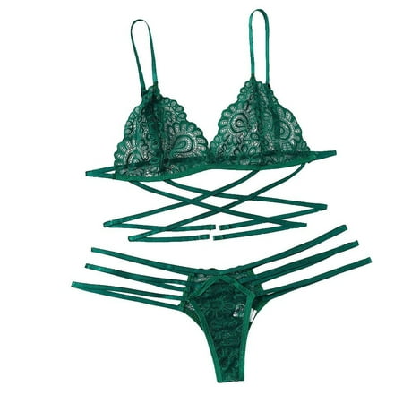 iOPQO sexy lingerie for women New Women Lace Lingerie Thong Set Bodydoll Sleepwear Bandage Bra Underwear Green S
iOPQO sexy lingerie for women New Women Lace Lingerie Thong Set Bodydoll Sleepwear Bandage Bra Underwear Green S