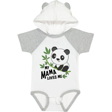 Inktastic My Mama Loves Me- Cute Panda Gift Baby Boy or Baby Girl Bodysuit